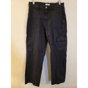 Kensie Jeans Women's Sz 8/29 Black Utility Cargo Pockets Relaxed Fit Denim Jeans